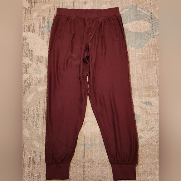 ATM Anthony Thomas Melillo Frayed Trim Joggers. Burgundy color. Sz S. EUC